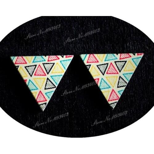 15 x 17mm Triangle Wood Laser Cut Cabochon beads to make DIY Rings, Earrings, Brooch, Necklace pendant(WJH-91)