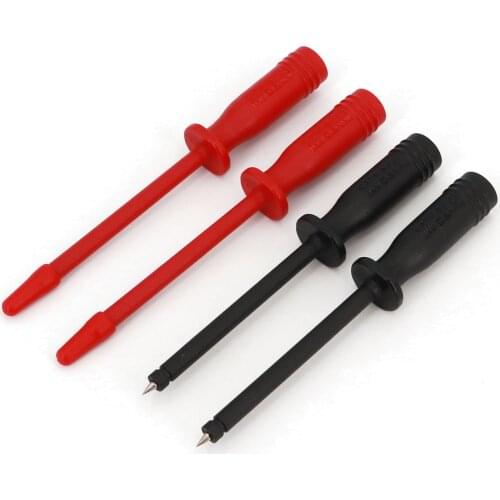 2Pairs Safety Insulated 4mm Banana Female Jack Piercing Tip Needle Multimeter Test Probe