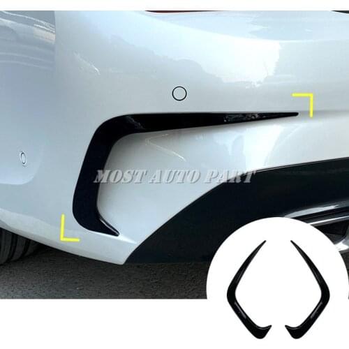 ABS plastic Black Rear Bumper Spoiler Air Vent Trim Cover For BMW 3 Series G20 2019-2021 2pcs