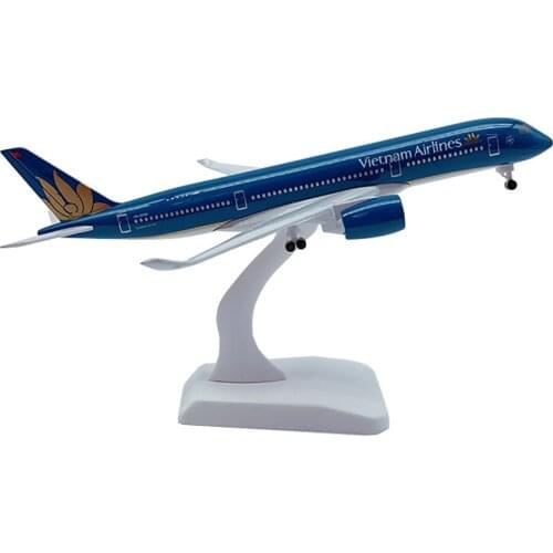 20cm Aircraft Airbus Vietnam Airlines A350 Alloy Plane with Wheel Model Toys Children Kids Gift for Collection