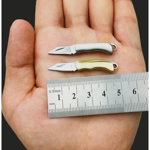 2020 MINI Brass Folding Knife Pocket Keychain Portable Folder Knife Outdoor CampingTactical Rescue Tools Folding Hunting EDC Kn