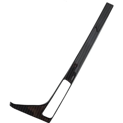 Car Black Carbon Fiber Console Gear Shift Side Panel Decor Trim Fit for Audi A4 B9 2017 2018 2019 Left Hand Drive Only