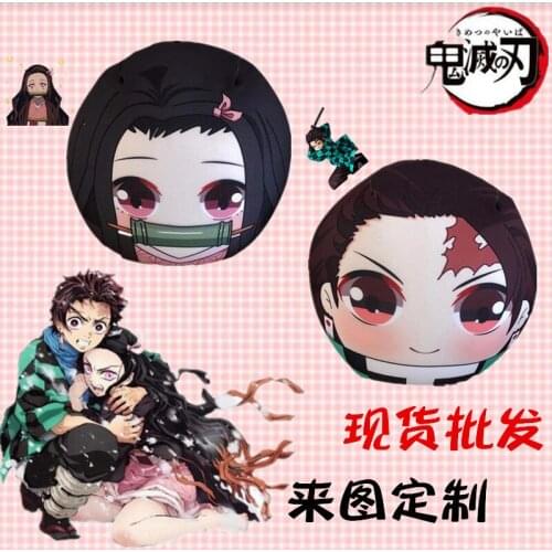 Demon Slayer: Kimetsu No Yaiba Tanjiro Kamado Humanoid Doll Pillow Cartoon Figure Ornament Bolster Pillow Anime Around