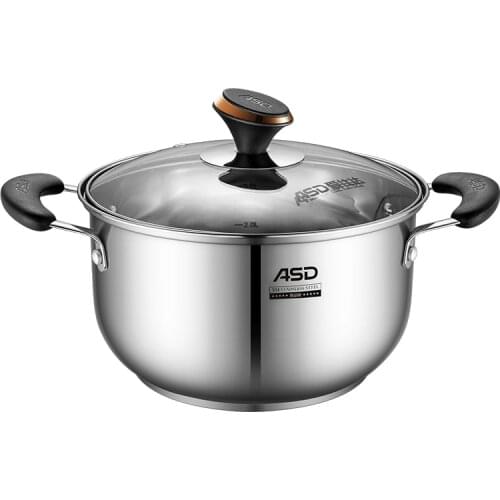 Aishida Thickened 304 Stainless Steel Soup Pot Large Capacity Household Shabu-Shabu Cyclone Energy Gathering Stew-Pan Stew