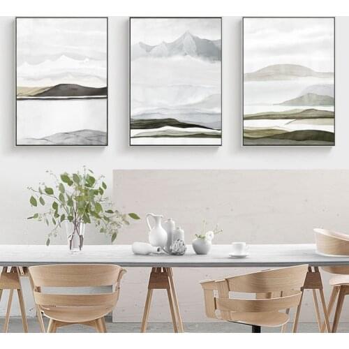 Chinese Abstract Oil Pianting on Canvas Posters and Prints Wall Art Canvas Light Luxury Abstract Mountain Pictures Living Room