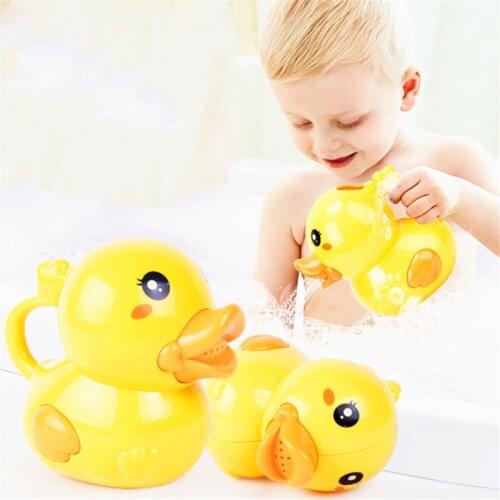 1PC Children Baby Bathing Toys Cute Cartoon Yellow Duck with Handle Water Spaying Tool Kids Bathroom Shower Toys Wholesale