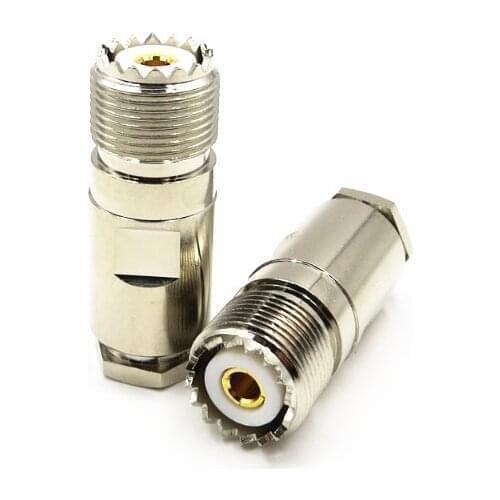 10pcs Connector PL259 SO239 UHF Female Clamp Solder For RG8 RG213 LMR400 7D-FB Cable Brass RF Coaxial Adapters