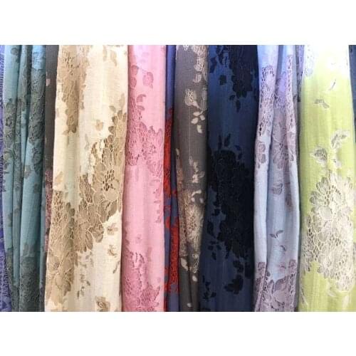 GLace 1Y/lot 6 colour polyester cotton embroidery eyelash lace fabric for dress cloth DIY accessories TX1139
