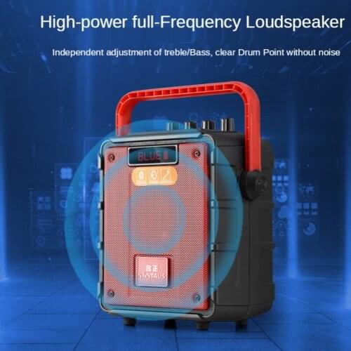 Square Dance Stereo Outdoor Speaker K Song Wireless Bluetooth Player Loud Double Microphone Portable Heavy Subwoofer Sound