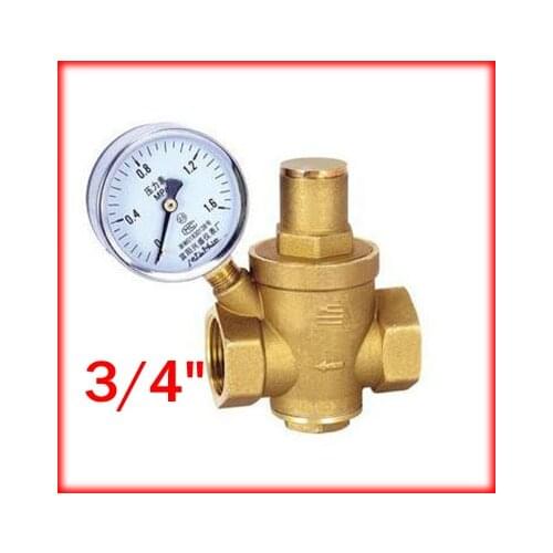 3/4" Brass DN20 water pressure regulator with pressure gauge,pressure maintaining valve,water pressure reducing valve prv