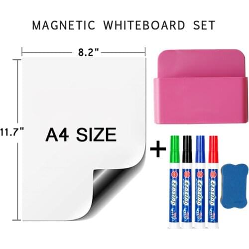 A4 Size Soft Magnet Whiteboard Storage Box Dry Erase Magnetic Board Markers Teaching Practice Writing Memo Pad Fridge Stickers