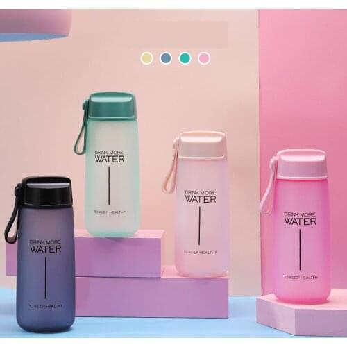 Fashion Brand Childrens Water Bottle Creative Frosted Plastic Cups Simple Drink Bottle Students Portable Water Cup Sports