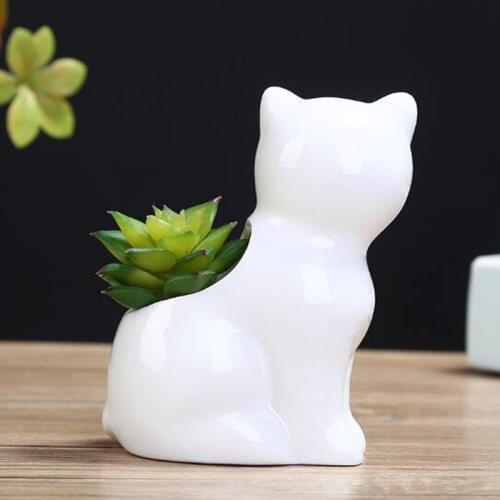 Fleshy Ceramic Flower Pot Lazy Cat Plant Flowerpot Ceramic Crafts and Arts Office Desktop Ornaments Home Garden Decoration