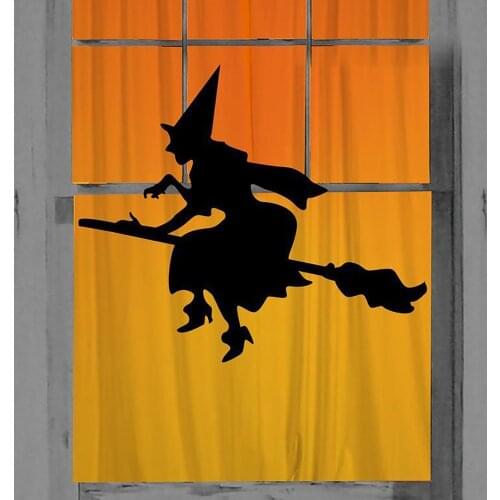 Halloween Broom Witch Window Stickers Horrible Wall Door Floor Decal Sticker Festival Party Decor Haunted House Prop наклейки A5
