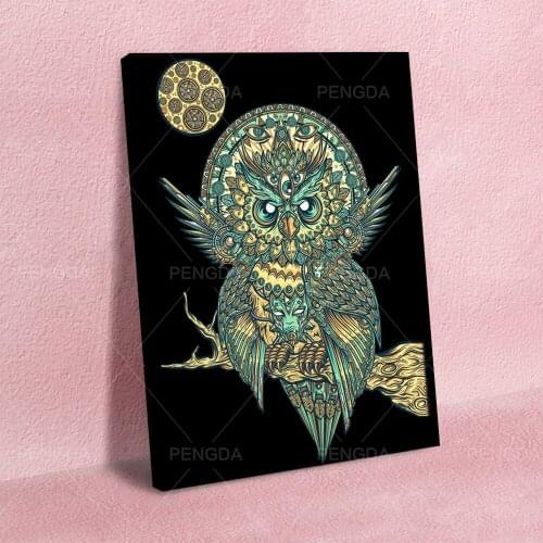 Wall Art Canvas Abstract Monster Owl Print Posters Painting Picture Cartoon Home Decor Cute Living Room Modern Artwork Modular