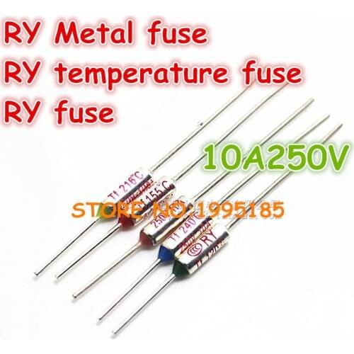RY 50pcs/lot New Micro thermal fuse 10A250V Tf 240 Degrees TF240 C Mini temp fuse metal shell Thermal Cutoff