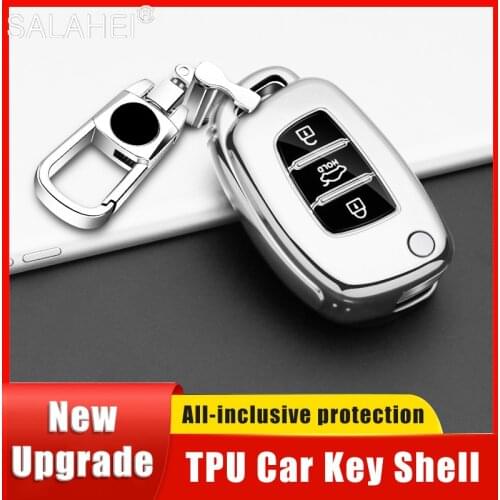 New Soft TPU Car Remote Key Cover Shell For Hyundai Creta I20 Tucson Elantra Santa fe Solaris ix35 ix45 Keychain Car Accessories
