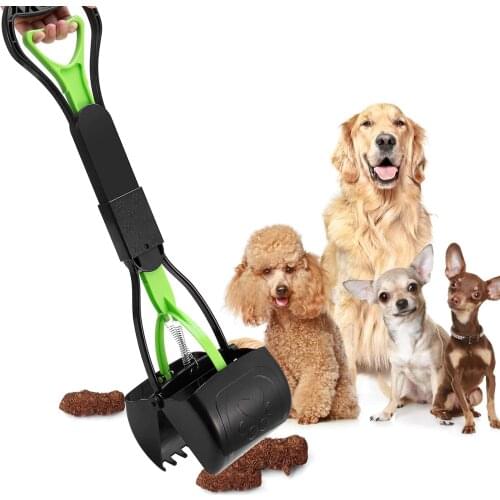Pet Pooper Scooper Jaw Long Handle Poop Scoop Clean Pick Up Animal Waste Bags Dog Puppy Cat Waste Picker Cleaning Tools Outdoor