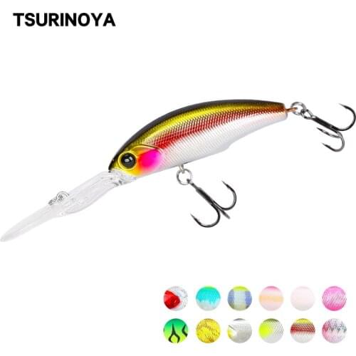 TSURINOYA Dive 2-4m Suspending Minnow 57mm 8.2g EXPLORERS 57SP Long Casting Pike Bass Fishing Lure Artificial Hard Bais Jerkbait