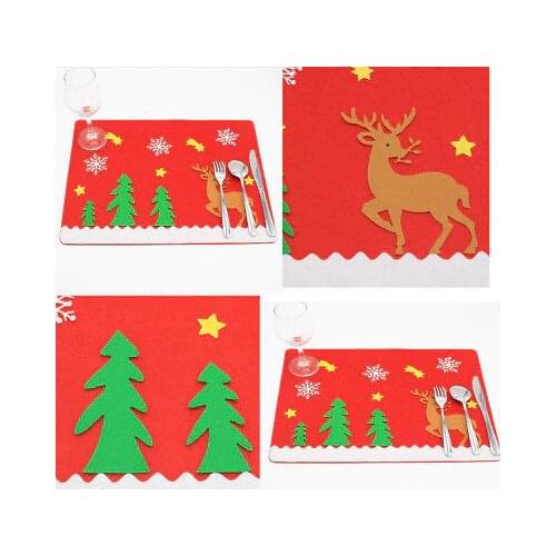 Christmas Glove Dining Tree deer Table Mat Holiday Venue Kitchen Banquet Christmas Table