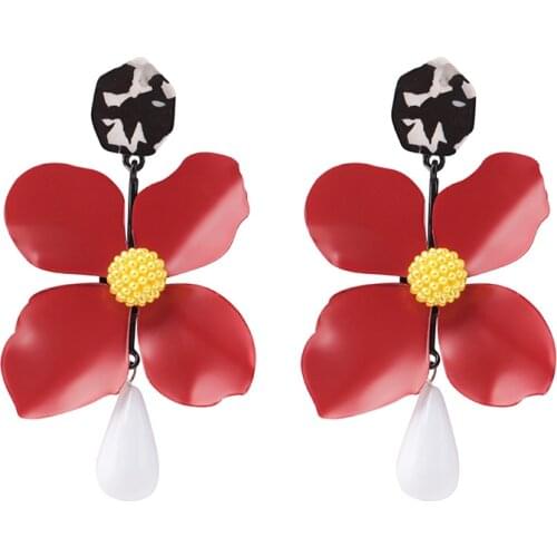 CHUNSHI EMO Tin-baking Paint Color Flower Small Fresh Studs Earrings Personality Fashion Drop Earrings Multicolor Optional
