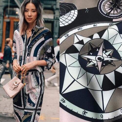 New starry compass digital printing clothing handmade DIY fabric polyester printed womens cloth European and American