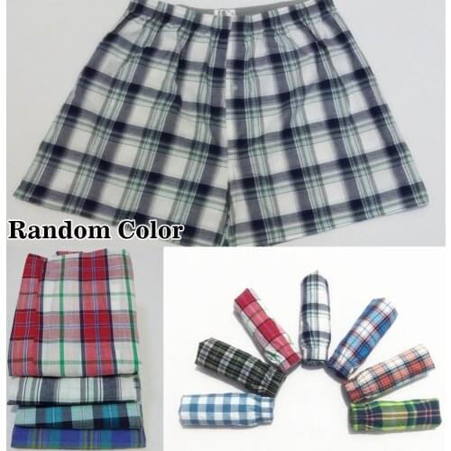 Plus Size Men Casual Arrow Trousers Wide Leg Cotton Home Boxer Shorts Elastic Waist Breathable Underwear Home Pants Random Color