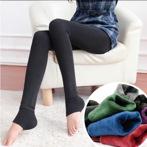 Teenage girls winter pants black thick warm trousers children leggings