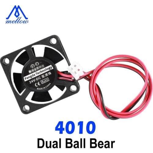 1pcs 12V/24V 3D Printer Small Cooling Dual Ball Bear 4010 Fan Cooling Extruder Hotend Special Small Fan 2 Wire For Ender 3