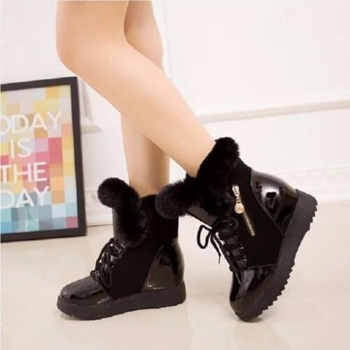 2020 Short Boots Womens Autumn/Winter New thick-bottomed warm inside to increase the color of low-barrel snow boots