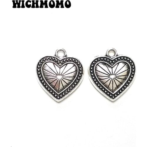 2019 New 22mm 8pieces Zinc Alloy Hearts Shape Charms Pendant for Necklace Bracelet Jewelry Accessories