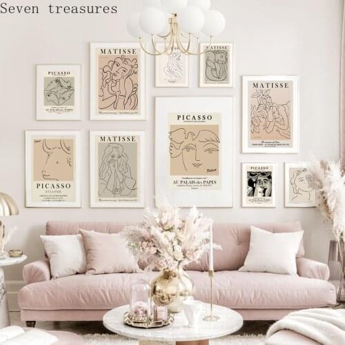 Picasso Abstract Woman Flower Cattle Bird Wall Art Canvas Painting For Living Room Decor Nordic Posters And Prints Wall Pictures