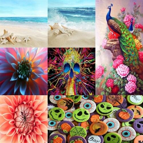 Diamonds painting 5d Diy Full of round diamond home embroidery Decoration Art flower Shell Skull multi-element