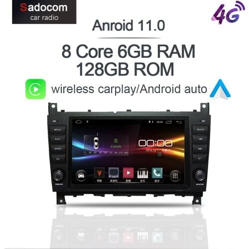 8" 2 din Android 10.0 Car DVD player 4G LTE 8 Core 128GB ROM 6GB RAM car radio GDS autoradio For Benz W203 W209 W219 2004 - 2011