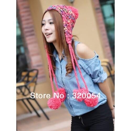 Free shipping,1pcs, 2013 fashion thick braids colorful knitted cap ,Lovely womens autumn winter warm hat ,5 color,wholesale