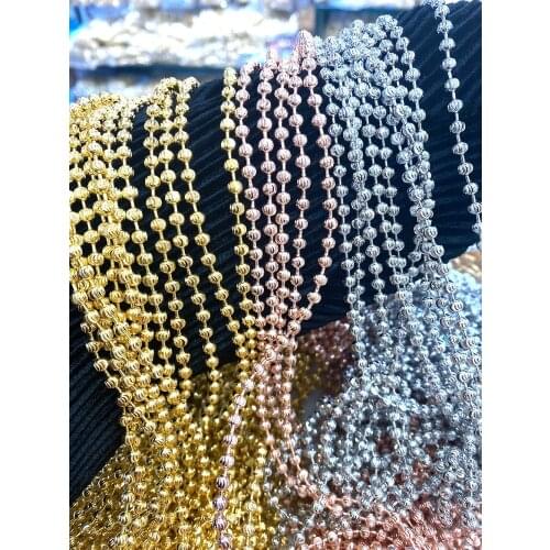 5 Metre Bead chains,Wholesale Brass Chain Gold Plating Necklace, Mirror Disco Ball Beads Roll Chains For Jewelry Making
