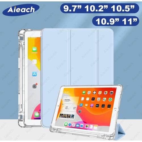 For iPad 7th 8th Generation Case With Pencil Holder Case For iPad 10.2 2019 2020 9.7 2017 2018 Air 1 2 3 4 Pro 11 2021 10.5 Case