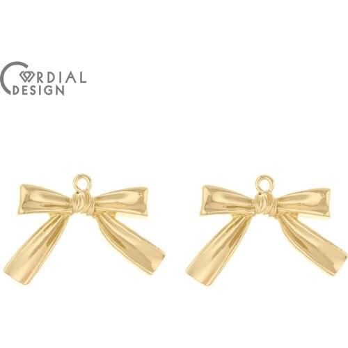 Cordial Design 100Pcs 22*32MM Earrings Accessories/DIY Charms/Bowknot Shapes/Hand Made/Pendants/Jewelry Findings & Components