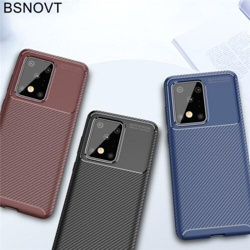 For Samsung Galaxy S20 Ultra Case Silicone Slim Carbon Fiber Bumper Case For Samsung S20 Ultra Cover For Samsung S20 Ultra Case