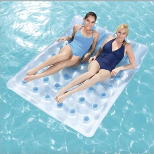 Double floating bed thickened inflatable floating exhaust cushion bed water chair sofa drifting swimming