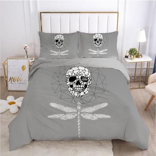 Fanaijia Luxury Abstract Print Bedding Sets Black Print Duvet Cover and Pillowcase Full Size Bed Set Bedlinen Wholesale