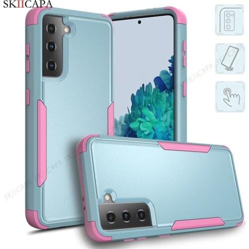 3 IN 1 Hybrid Shockproof Phone Case For Samsung Galaxy S21 Ultra S21 Plus G998B G998B G998U Soft TPU Heavy Duty Protection Cover