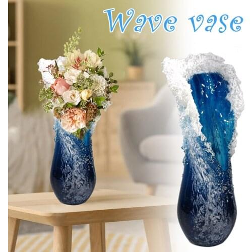 Majestic Wavy Vase Resin Desktop Flower Pot Creactive Home Coffee Shop Decoration can CSV