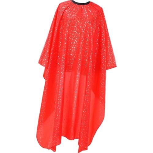 Red Hairdressing Gown Cape Hair Cut Salon Barbers Cloth Wrap Protect Tool