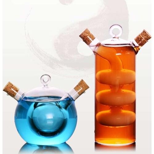 Creative Double Tube Glass Cup Transparent Mandarin Duck Martini Cocktail Glass Party Bar Coffee Wine Bottle Doomed Drinkware