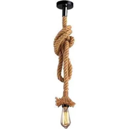 Retro Hemp Rope Chandelier Personality Bar Creativity Hanging In The Cafe Corridor Staircase Living Room Single Head Chandelier