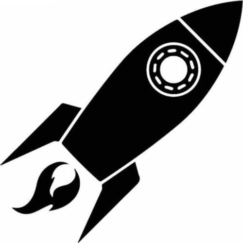 Cute Little Rocket Car Decals, Exquisite Car Window Decoration, Personalized Pvc Waterproof Decals, Black/white, 15cm*15cm