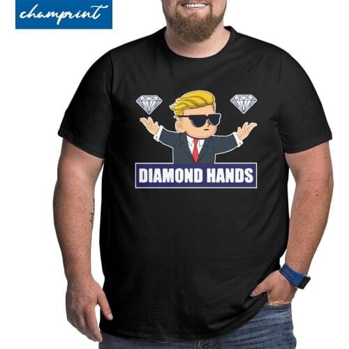 Reddit Wallstreetbets WSB Diamond Hands Day Trader T-Shirts Men Bitcoin Cryptocurrency T Shirts Big Tall Tees Big Size 6XL Tops