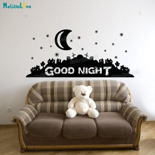 Stars and Moon Vinly Wall Decals Good Night Wallpaper Sticker Home Decor For Kids Room Nursery Self-adhesive Art Murals YT195