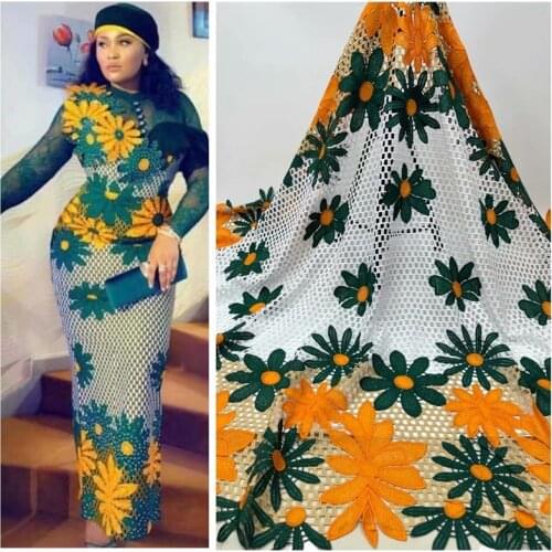 Latest lace fabrics 2021 party embroidery african fabric nigerian lace tissu dentelle brodè autriche coton high quality 5yard
